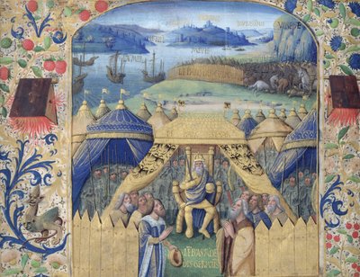 Julius Caesar (100-44 BC) Receiving the Germanic Ambassador, c.1450 by Jean Fouquet